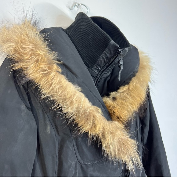 RUDSAK Atelier Noir black down parka fur collar winter coat S - Picture 7 of 15